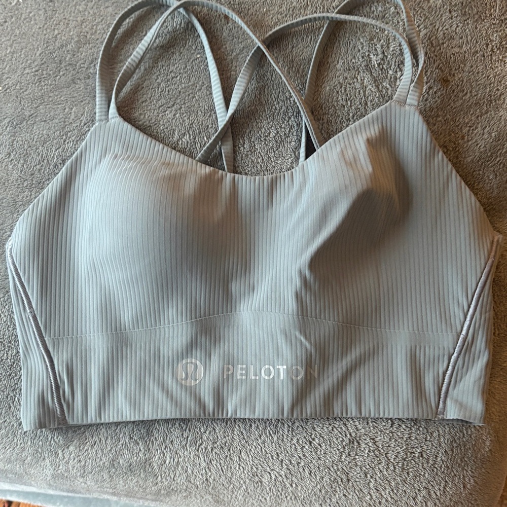Lululemon X Peloton Like A Cloud - Light Gray Ribbed Bra
